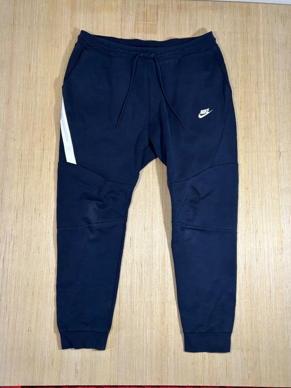 Nike Tech Fleece Jogger Pants Mens M Blue White Tapered Sweatpants 805162-455